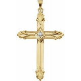 14K Yellow .06 CTW Diamond Cross Pendant - Siddiqui Jewelers