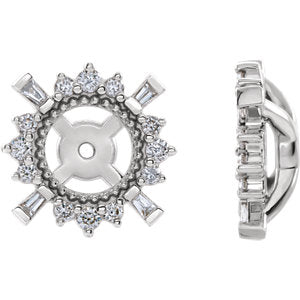 14K White 1/6 CTW Diamond Earrings Jackets with 4.9 mm ID - Siddiqui Jewelers