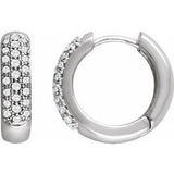 14K White 1/3 CTW Diamond Pavé Hoop Earrings - Siddiqui Jewelers