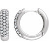 14K White 1/2 CTW Diamond Pavé Hoop Earrings - Siddiqui Jewelers