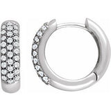 14K White 1/2 CTW Diamond Pavé Hoop Earrings - Siddiqui Jewelers