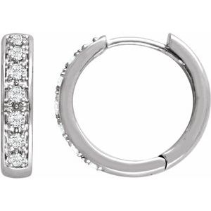 14K White 1/3 CTW Diamond Huggie Earrings-Siddiqui Jewelers