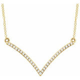 14K Yellow 1/6 CTW Diamond "V" 18" Necklace - Siddiqui Jewelers