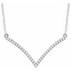 14K White 1/6 CTW Diamond "V" 18" Necklace - Siddiqui Jewelers