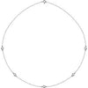 14K White 1/2 CTW Natural Diamond 5-Station 18" Necklace Siddiqui Jewelers