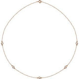 14K Rose 1/2 CTW Lab-Grown Diamond 5-Station 18" Necklace Siddiqui Jewelers