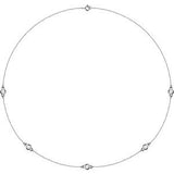 14K White 3/4 CTW Lab-Grown Diamond 5-Station 18" Necklace Siddiqui Jewelers