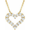 14K Yellow 1/4 CTW Diamond Heart 18" Necklace - Siddiqui Jewelers