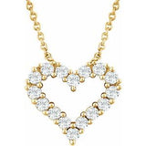 14K Yellow 1/4 CTW Diamond Heart 18" Necklace - Siddiqui Jewelers