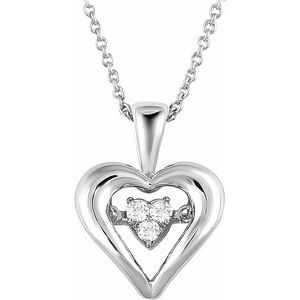 Sterling Silver 1/10 CTW Diamond Heart Mystara® 18" Necklace - Siddiqui Jewelers