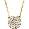 14K Yellow 1/3 CTW Diamond Cluster 16-18" Necklace - Siddiqui Jewelers