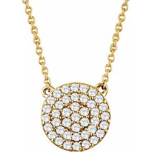 14K Yellow 1/3 CTW Diamond Cluster 16-18" Necklace - Siddiqui Jewelers