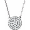 14K White 1/3 CTW Diamond Cluster 16-18" Necklace - Siddiqui Jewelers