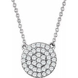 14K White 1/3 CTW Diamond Cluster 16-18" Necklace - Siddiqui Jewelers
