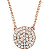 14K Rose 1/3 CTW Diamond Cluster 16-18" Necklace - Siddiqui Jewelers