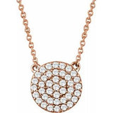 14K Rose 1/3 CTW Diamond Cluster 16-18" Necklace - Siddiqui Jewelers