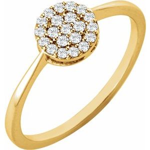 14K Yellow 1/5 CTW Diamond Cluster Ring - Siddiqui Jewelers