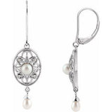 Sterling Silver Freshwater Cultured Pearl & .05 CTW Diamond Earrings - Siddiqui Jewelers