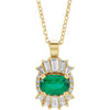 14K Yellow Emerald & 1/4 CTW Diamond 16-18" Necklace - Siddiqui Jewelers