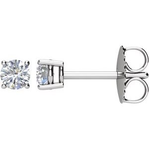 14K White 1/8 CTW Diamond Stud ingle Earring-Siddiqui Jewelers