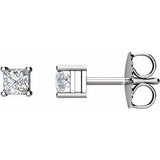 14K White 1/10 CTW Natural Diamond Earrings Siddiqui Jewelers