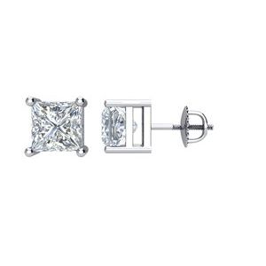 14K White 1/2 CTW Diamond Threaded Post Stud Earrings-Siddiqui Jewelers