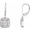 Sterling Silver 1/10 Diamond Accented Lever Back Earrings - Siddiqui Jewelers