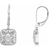 Sterling Silver 1/10 Diamond Accented Lever Back Earrings - Siddiqui Jewelers