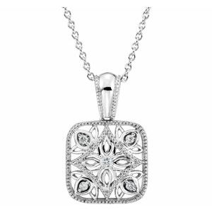 Sterling Silver .05 CTW Diamond Accented 18" Necklace-Siddiqui Jewelers