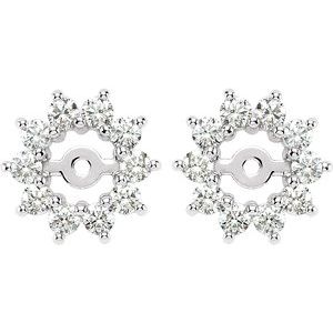 14K White 5/8 CTW Diamond Earring Jackets with 3.7mm ID - Siddiqui Jewelers
