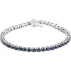 14K White Blue Sapphire Line 7" Bracelet - Siddiqui Jewelers