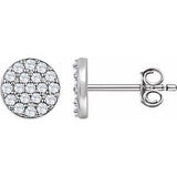 14K White 1/3 CTW Diamond Cluster Earrings - Siddiqui Jewelers