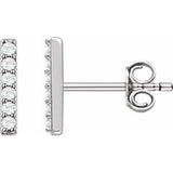 14K White 1/10 CTW Lab-Grown Diamond Bar Earrings Siddiqui Jewelers