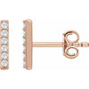 14K Rose 1/10 CTW Lab-Grown Diamond Bar Earrings Siddiqui Jewelers