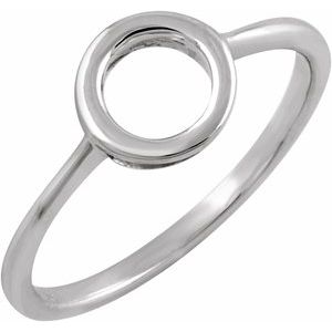 14K White 8 mm Circle Ring - Siddiqui Jewelers