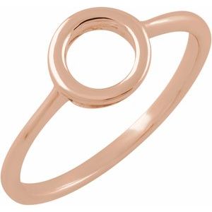 14K Rose 8 mm Circle Ring - Siddiqui Jewelers