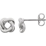 Sterling Silver 7x7 mm Knot Earrings - Siddiqui Jewelers