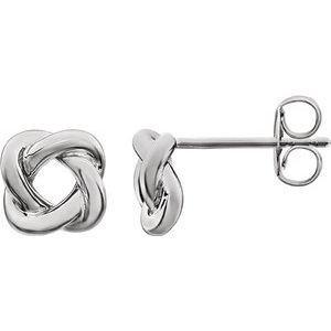 Sterling Silver 7x7 mm Knot Earrings - Siddiqui Jewelers