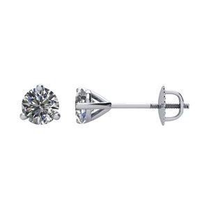 14K White 1/3 CT Diamond Stud Earrings-Siddiqui Jewelers