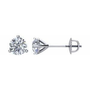 14K White 1 CT Diamond Stud Earrings-Siddiqui Jewelers