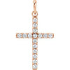 14K Rose 1/2 CTW Diamond Cross Pendant-Siddiqui Jewelers