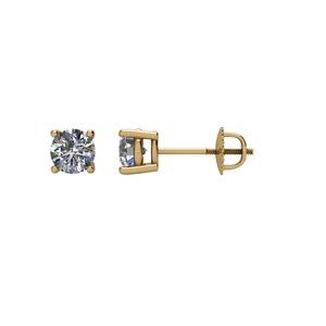 14K Yellow 1/2 CTW Diamond Stud Earrings-Siddiqui Jewelers
