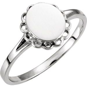 Sterling Silver 8x6.7 mm Oval Signet Ring - Siddiqui Jewelers