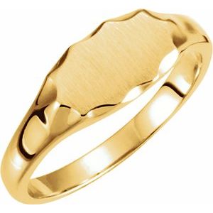 14K Yellow 11.2x6.7 mm Oval Signet Ring - Siddiqui Jewelers