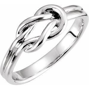14K White 6 mm Knot Ring - Siddiqui Jewelers