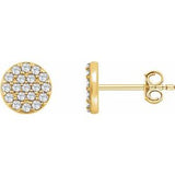 14K Yellow 1/3 CTW Diamond Cluster Earrings - Siddiqui Jewelers