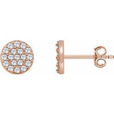 14K Rose 1/3 CTW Diamond Cluster Earrings - Siddiqui Jewelers