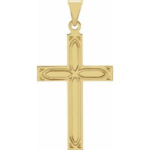 14K Yellow 28x18 mm Cross Pendant - Siddiqui Jewelers