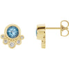 14K Yellow Aquamarine & 1/8 CTW Diamond Earrings - Siddiqui Jewelers