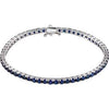 14K White Lab-Grown Blue Sapphire Line 7.25" Bracelet - Siddiqui Jewelers